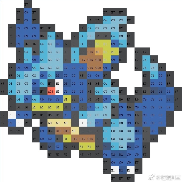 宝可梦拼豆图纸 第一代151只（色号Mard）