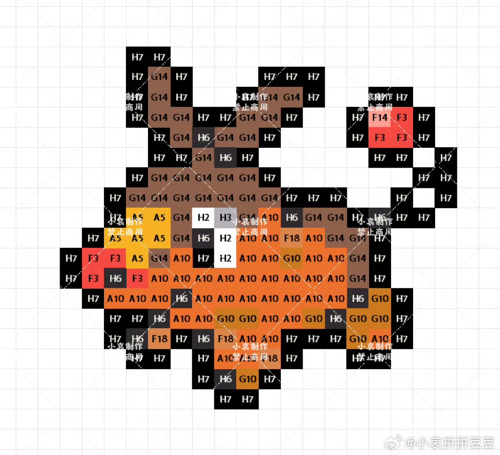 宝可梦拼豆图纸 第五代156只（色号Mard）
