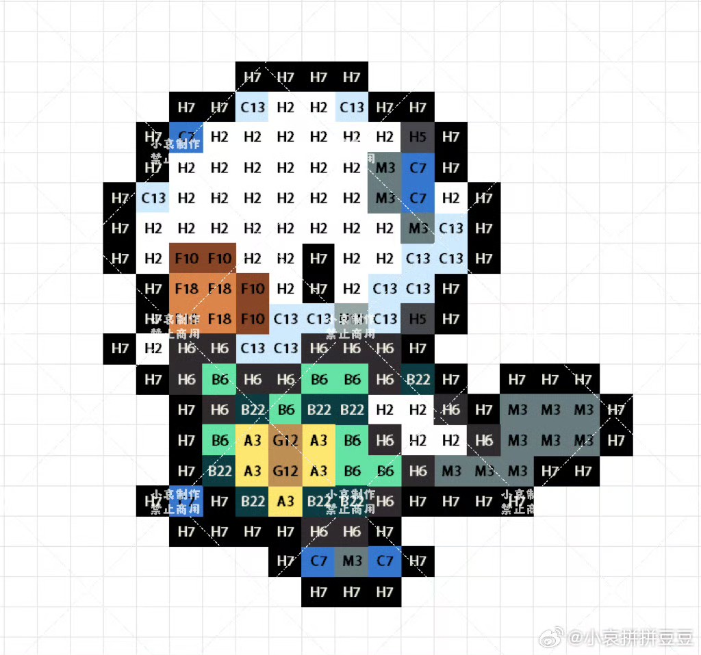 宝可梦拼豆图纸 第五代156只（色号Mard）