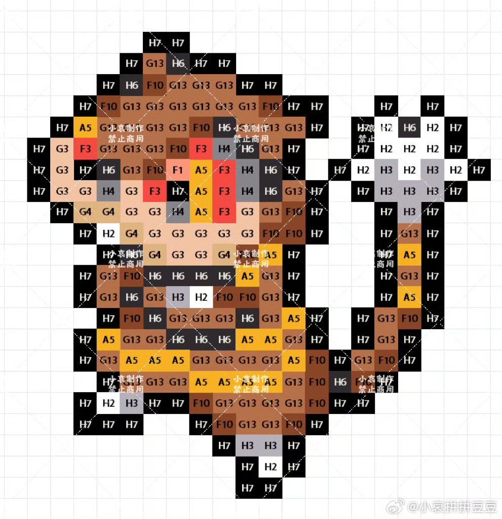 宝可梦拼豆图纸 第五代156只（色号Mard）