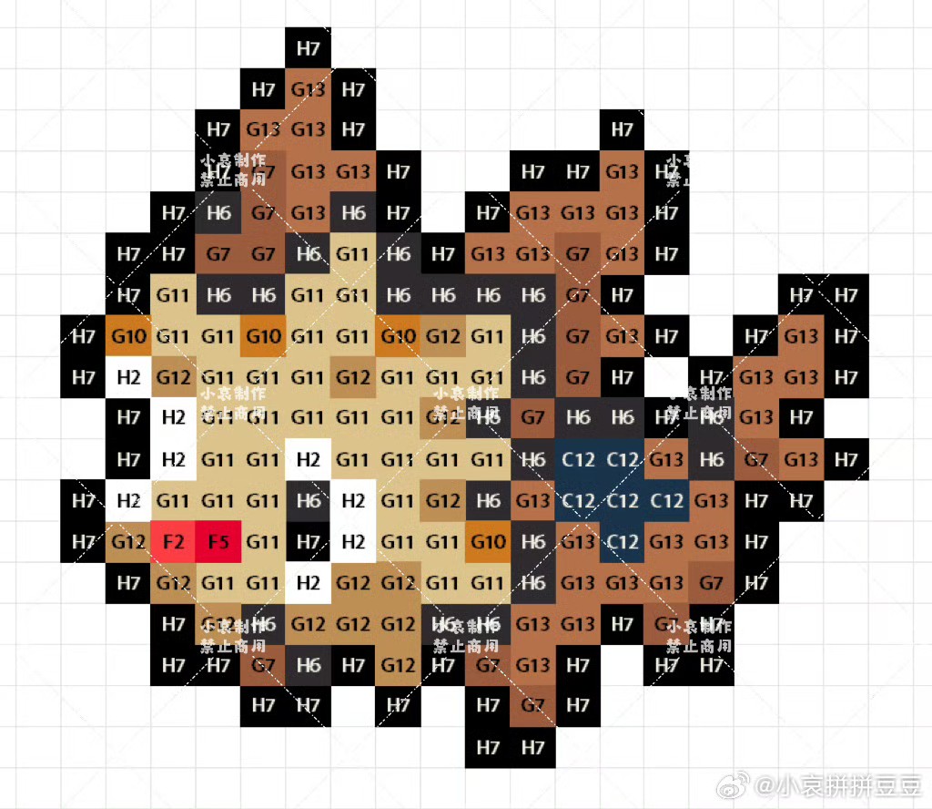 宝可梦拼豆图纸 第五代156只（色号Mard）