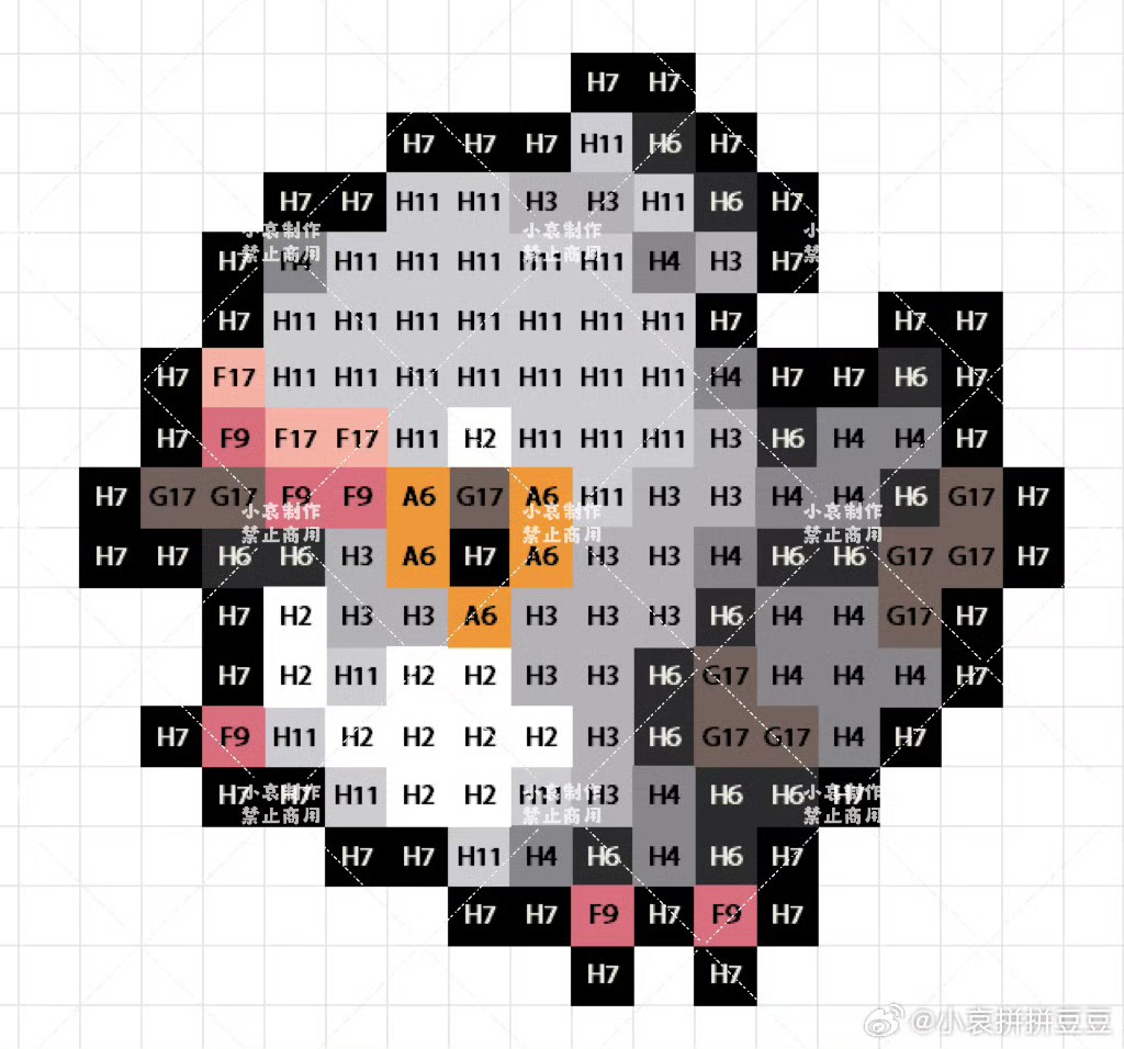 宝可梦拼豆图纸 第五代156只（色号Mard）
