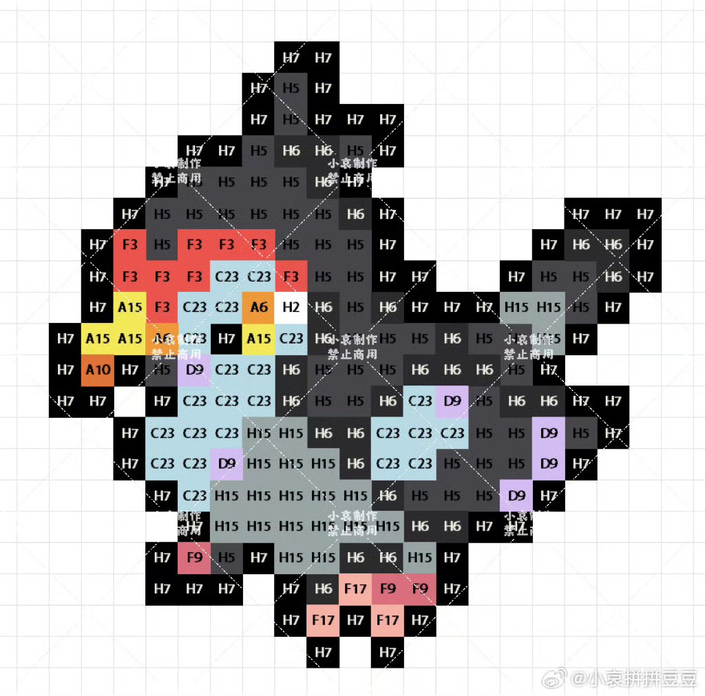 宝可梦拼豆图纸 第五代156只（色号Mard）