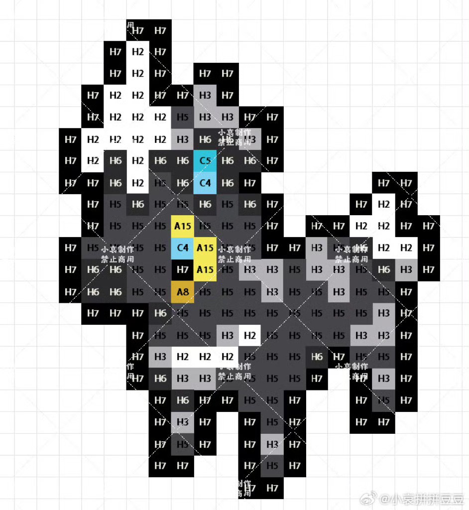 宝可梦拼豆图纸 第五代156只（色号Mard）
