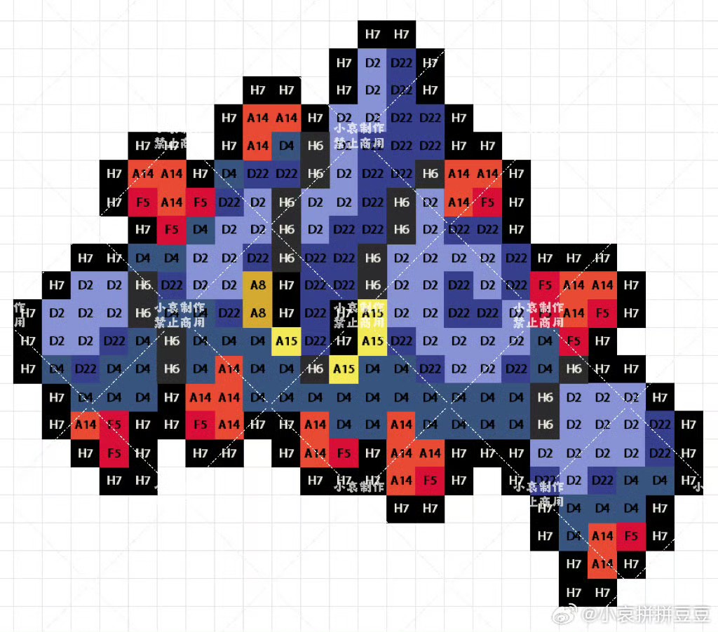 宝可梦拼豆图纸 第五代156只（色号Mard）
