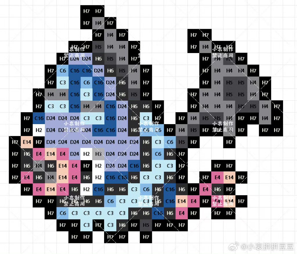 宝可梦拼豆图纸 第五代156只（色号Mard）