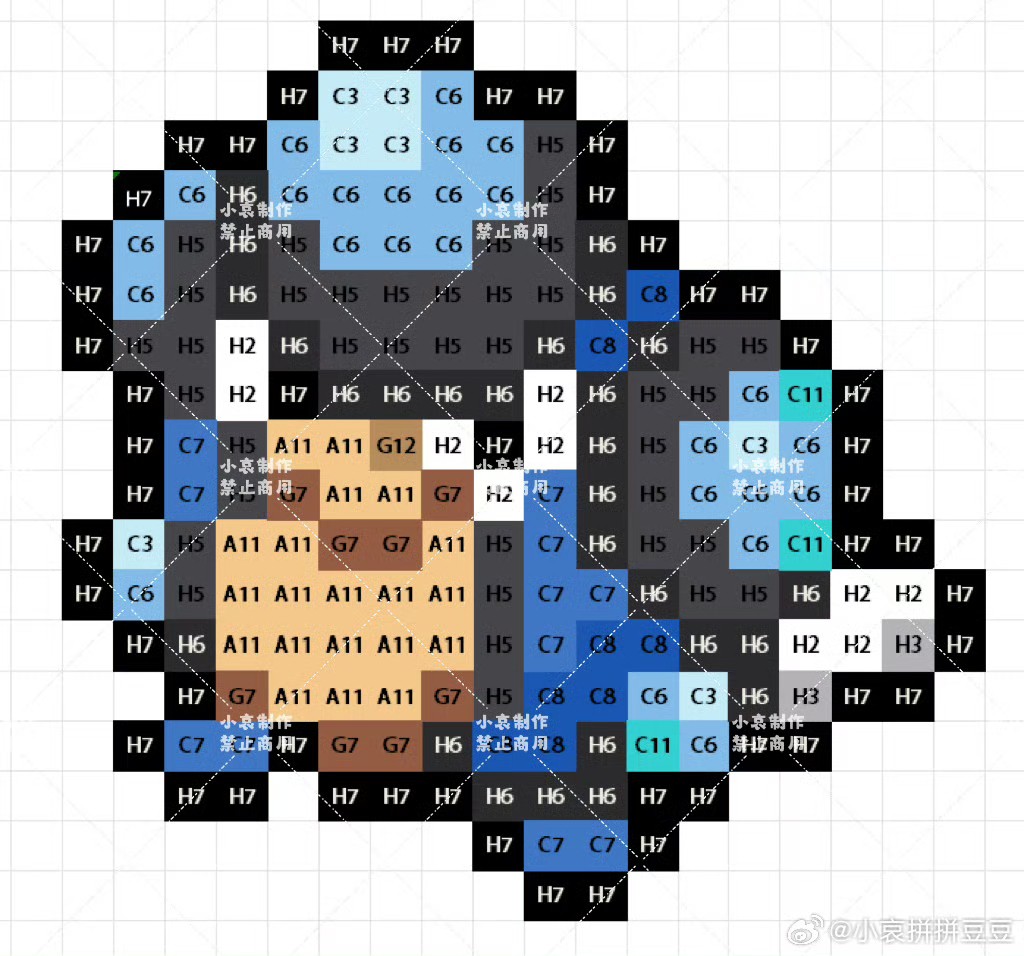 宝可梦拼豆图纸 第五代156只（色号Mard）