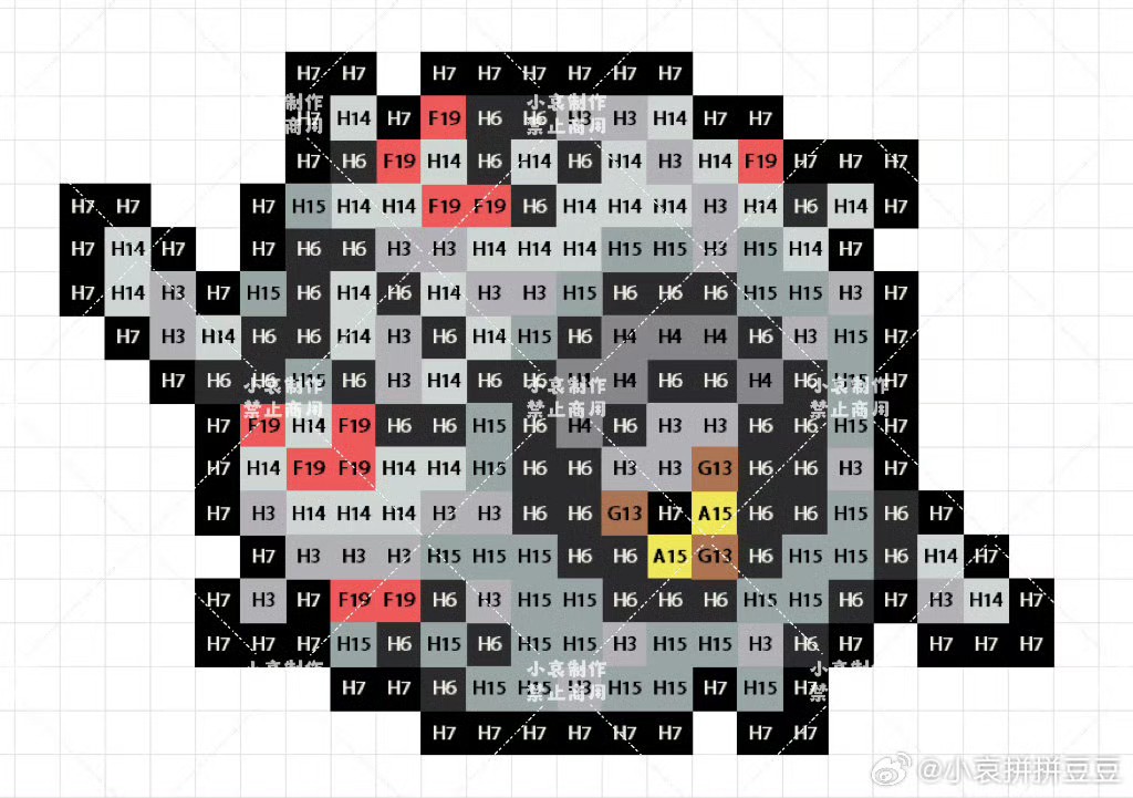宝可梦拼豆图纸 第五代156只（色号Mard）