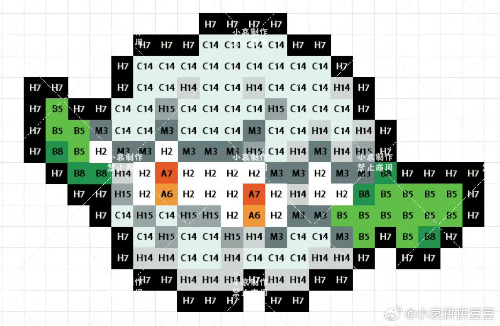 宝可梦拼豆图纸 第五代156只（色号Mard）