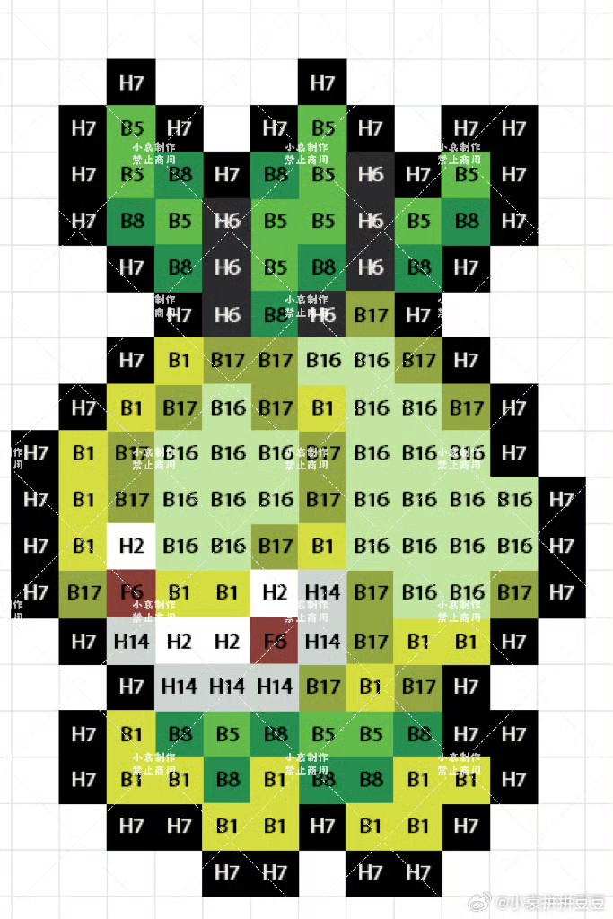 宝可梦拼豆图纸 第五代156只（色号Mard）
