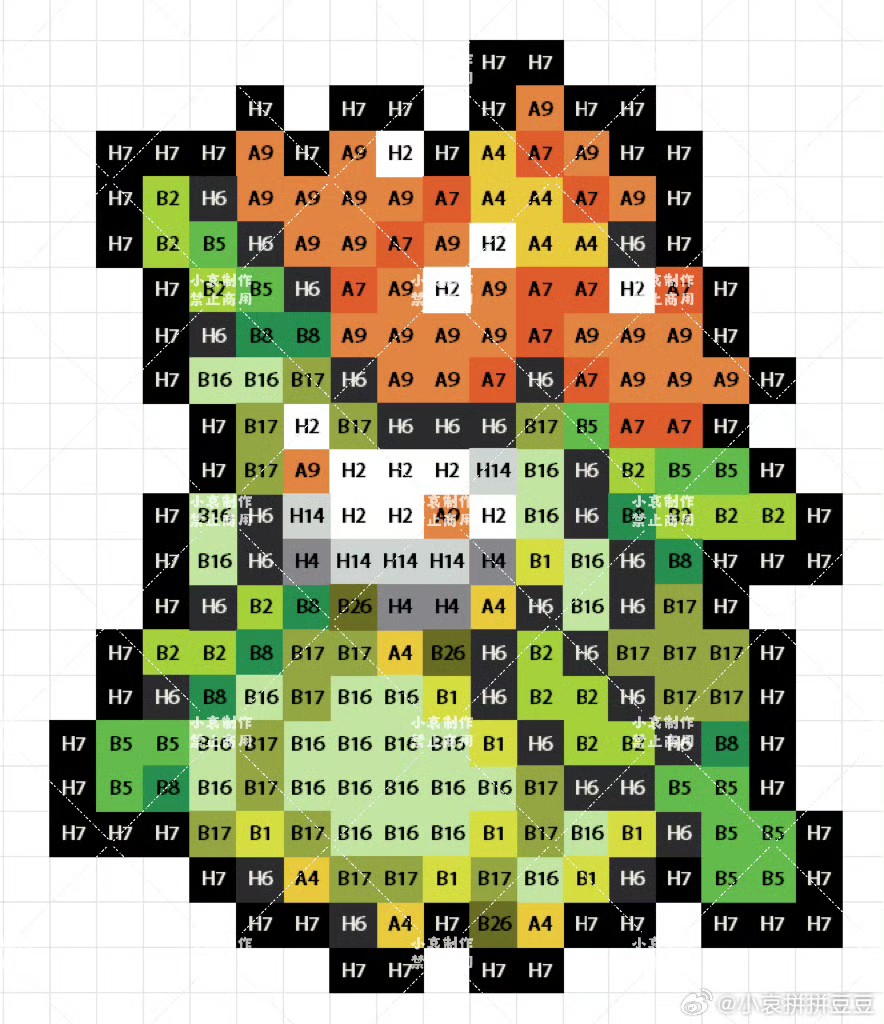 宝可梦拼豆图纸 第五代156只（色号Mard）