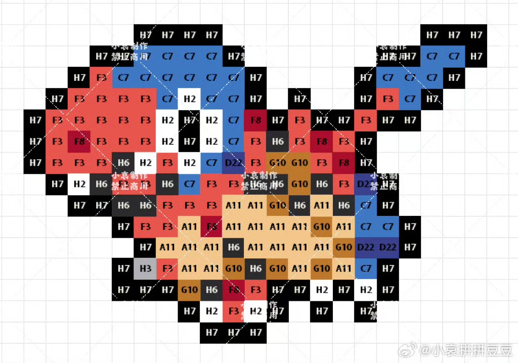 宝可梦拼豆图纸 第五代156只（色号Mard）
