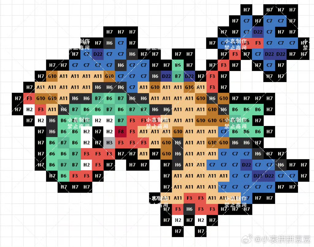 宝可梦拼豆图纸 第五代156只（色号Mard）