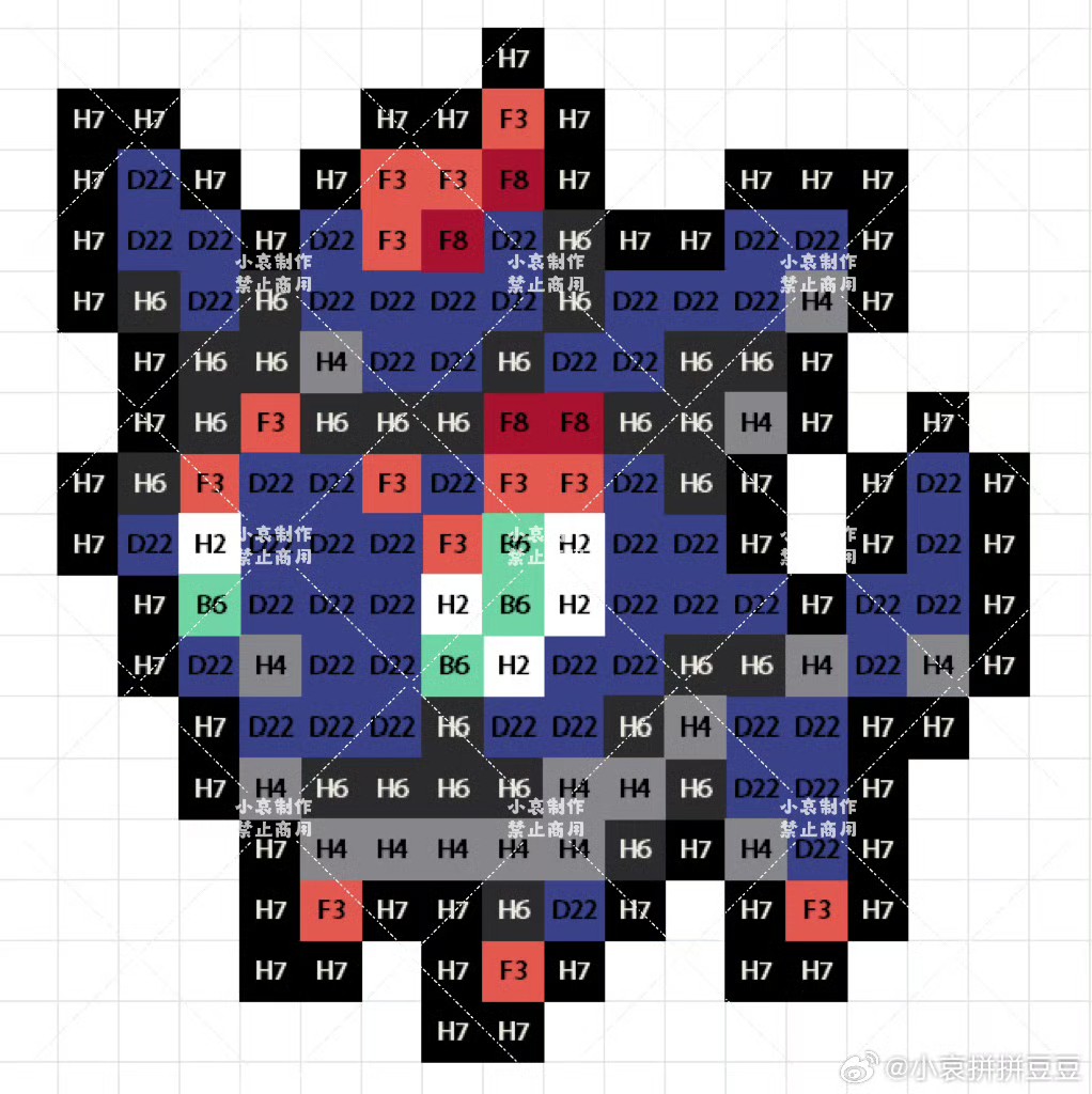 宝可梦拼豆图纸 第五代156只（色号Mard）