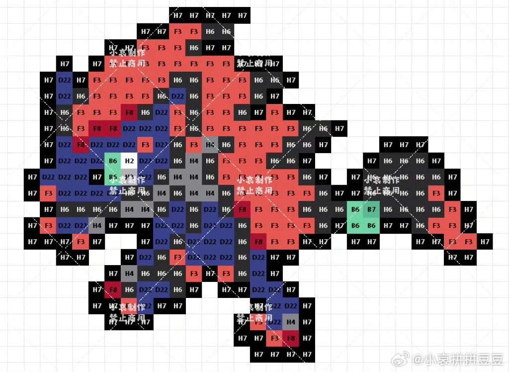 宝可梦拼豆图纸 第五代156只（色号Mard）