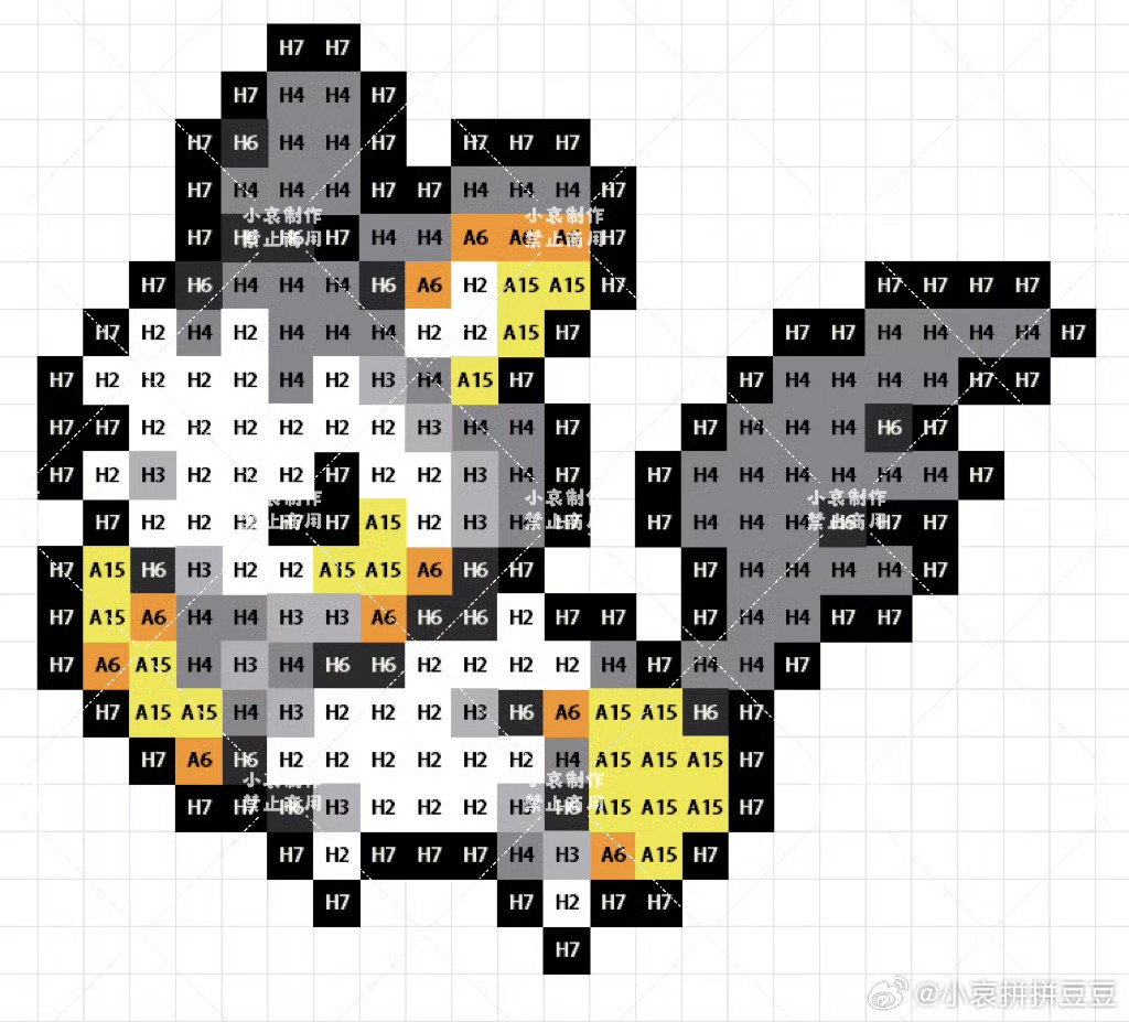 宝可梦拼豆图纸 第五代156只（色号Mard）