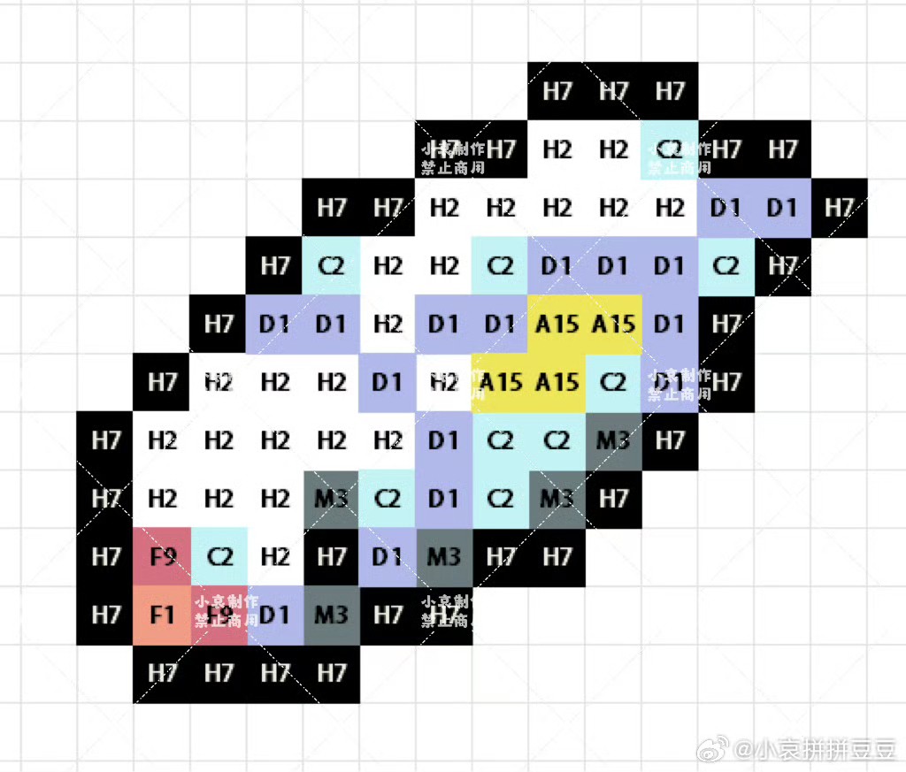 宝可梦拼豆图纸 第五代156只（色号Mard）