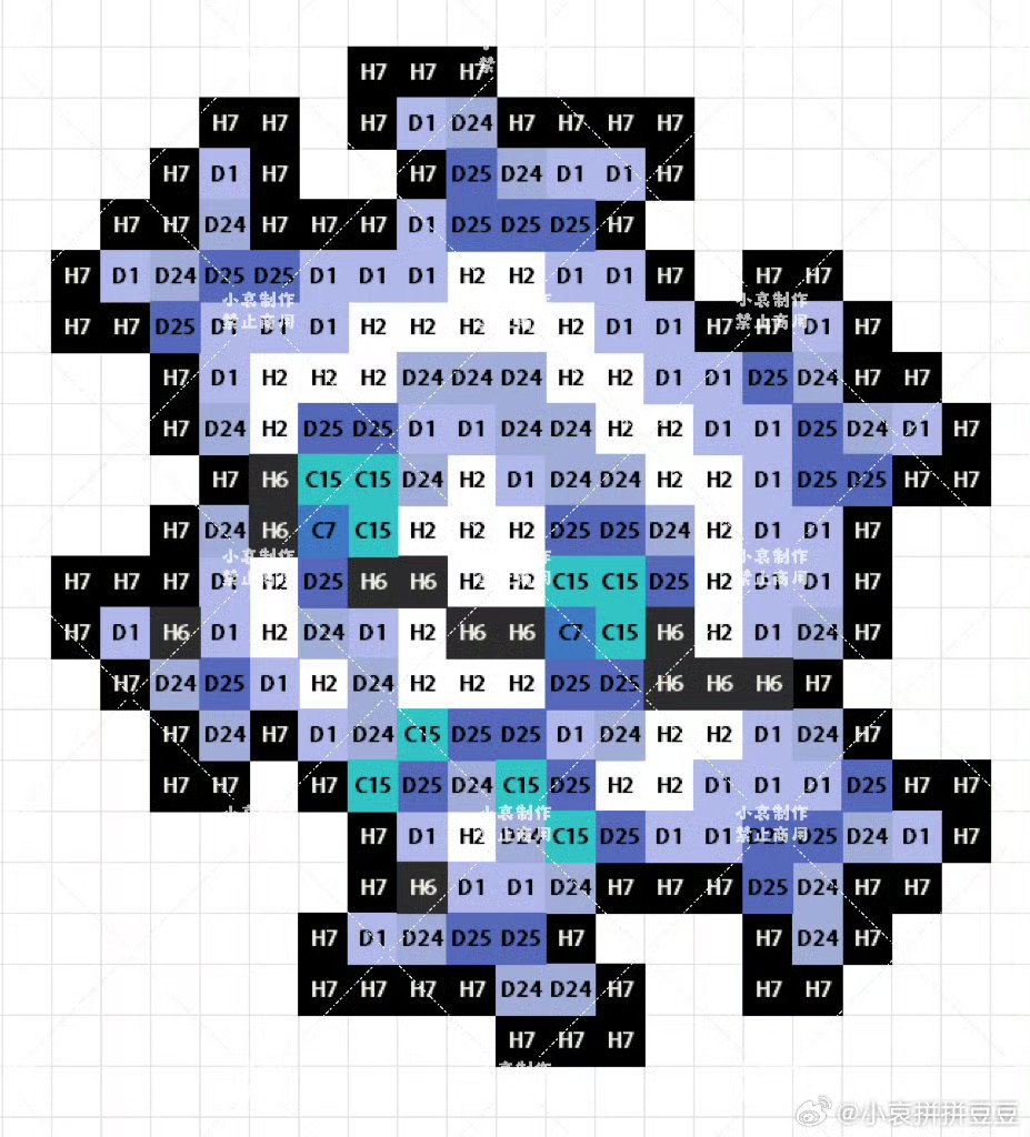 宝可梦拼豆图纸 第五代156只（色号Mard）
