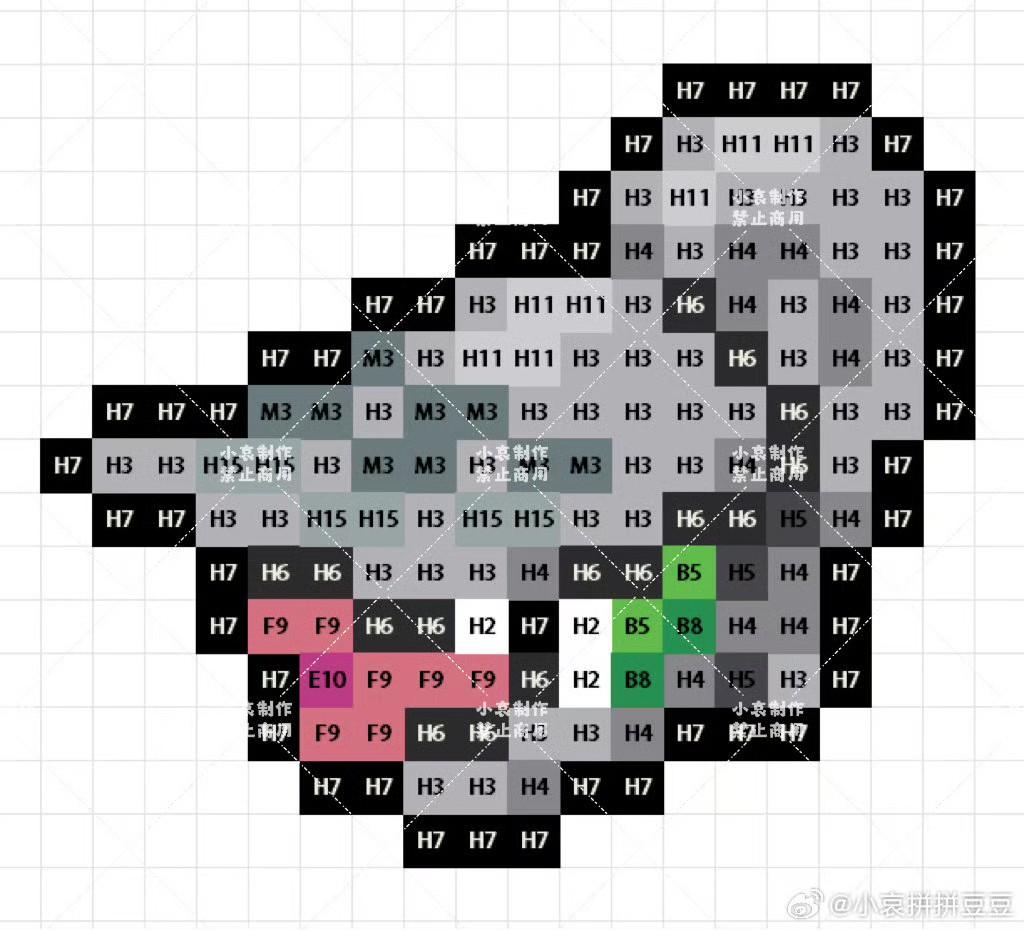 宝可梦拼豆图纸 第五代156只（色号Mard）
