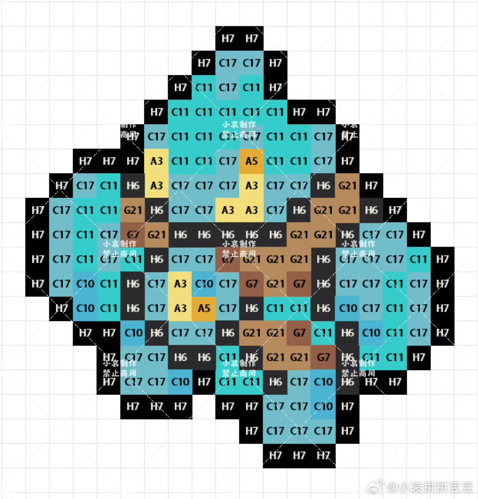 宝可梦拼豆图纸 第五代156只（色号Mard）