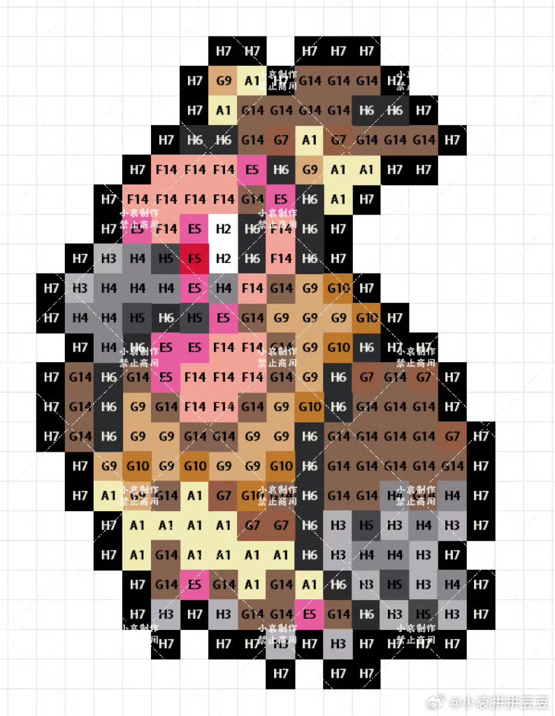 宝可梦拼豆图纸 第五代156只（色号Mard）