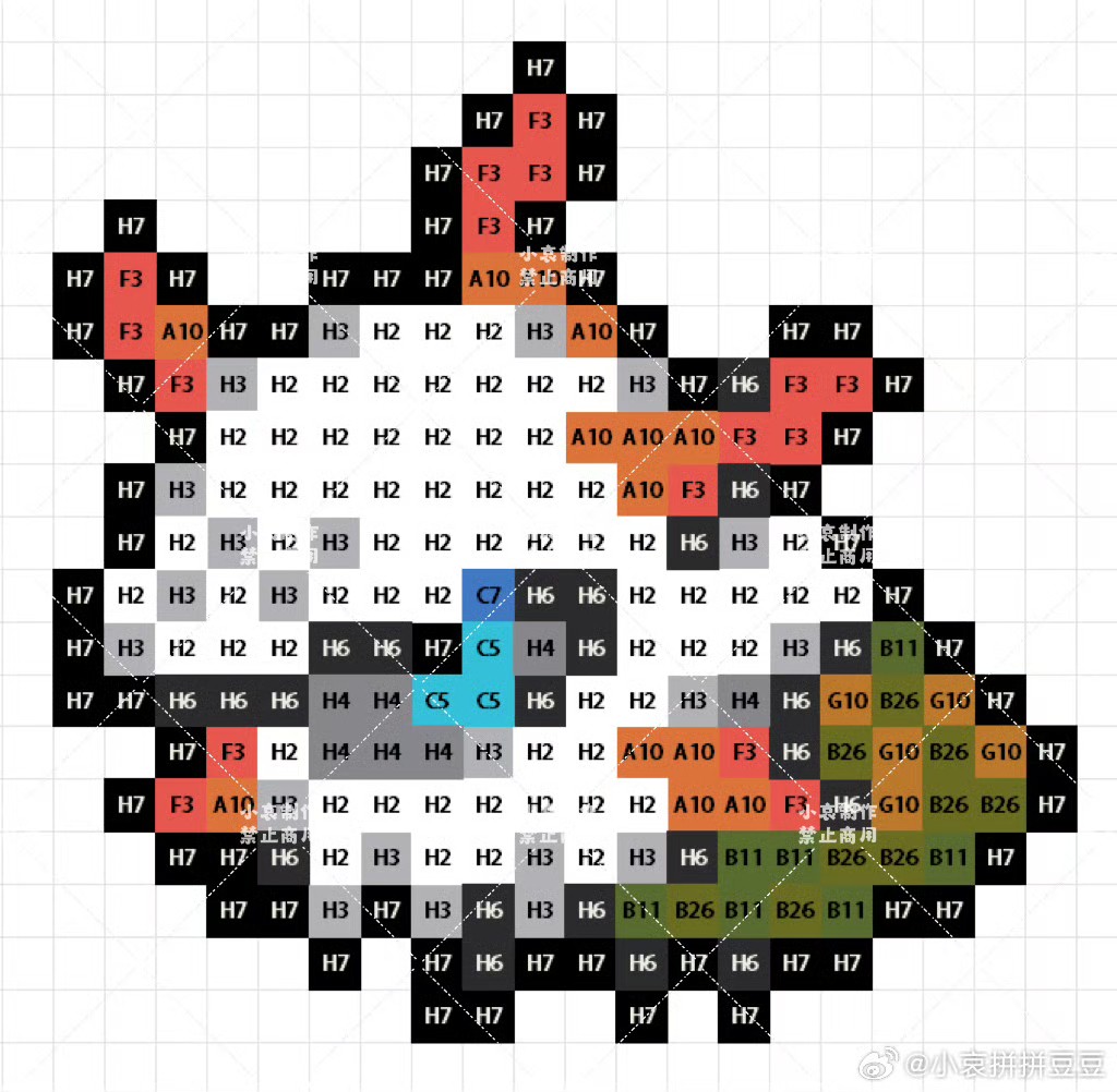 宝可梦拼豆图纸 第五代156只（色号Mard）