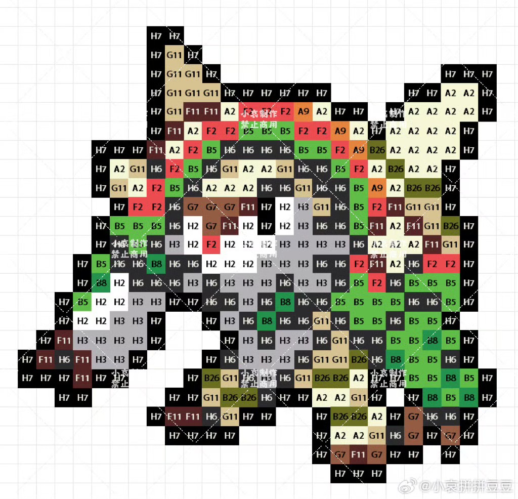 宝可梦拼豆图纸 第六代72只（色号Mard）
