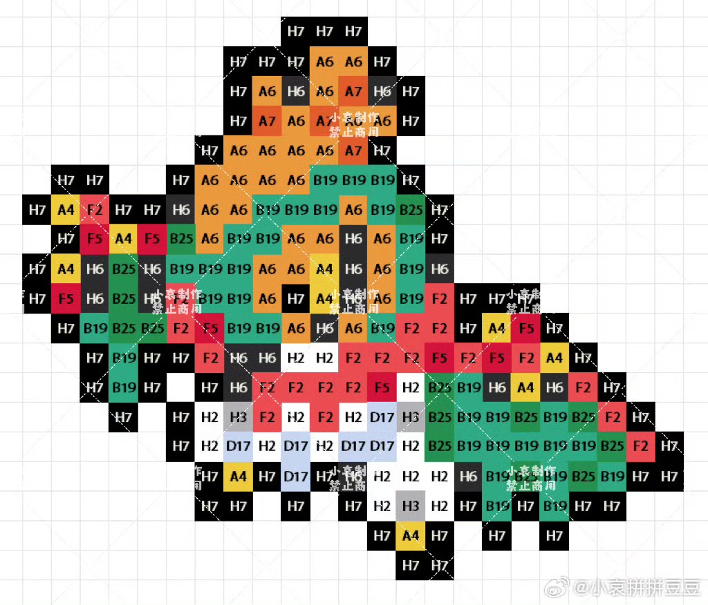 宝可梦拼豆图纸 第六代72只（色号Mard）