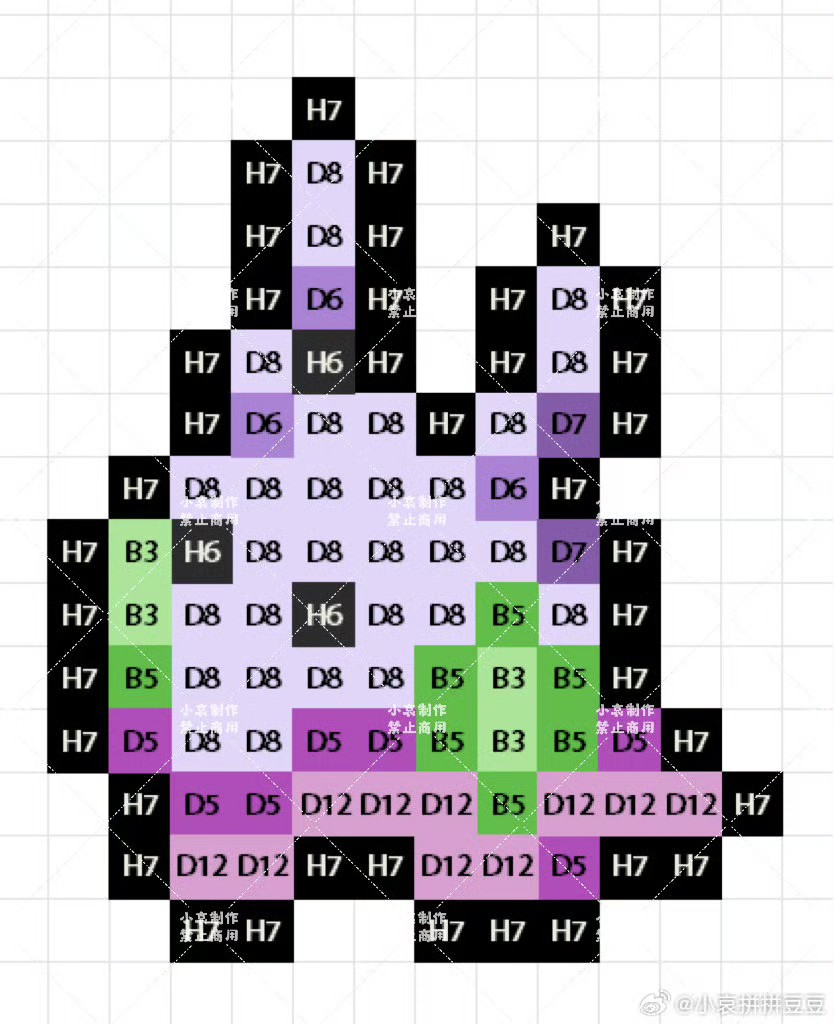 宝可梦拼豆图纸 第六代72只（色号Mard）