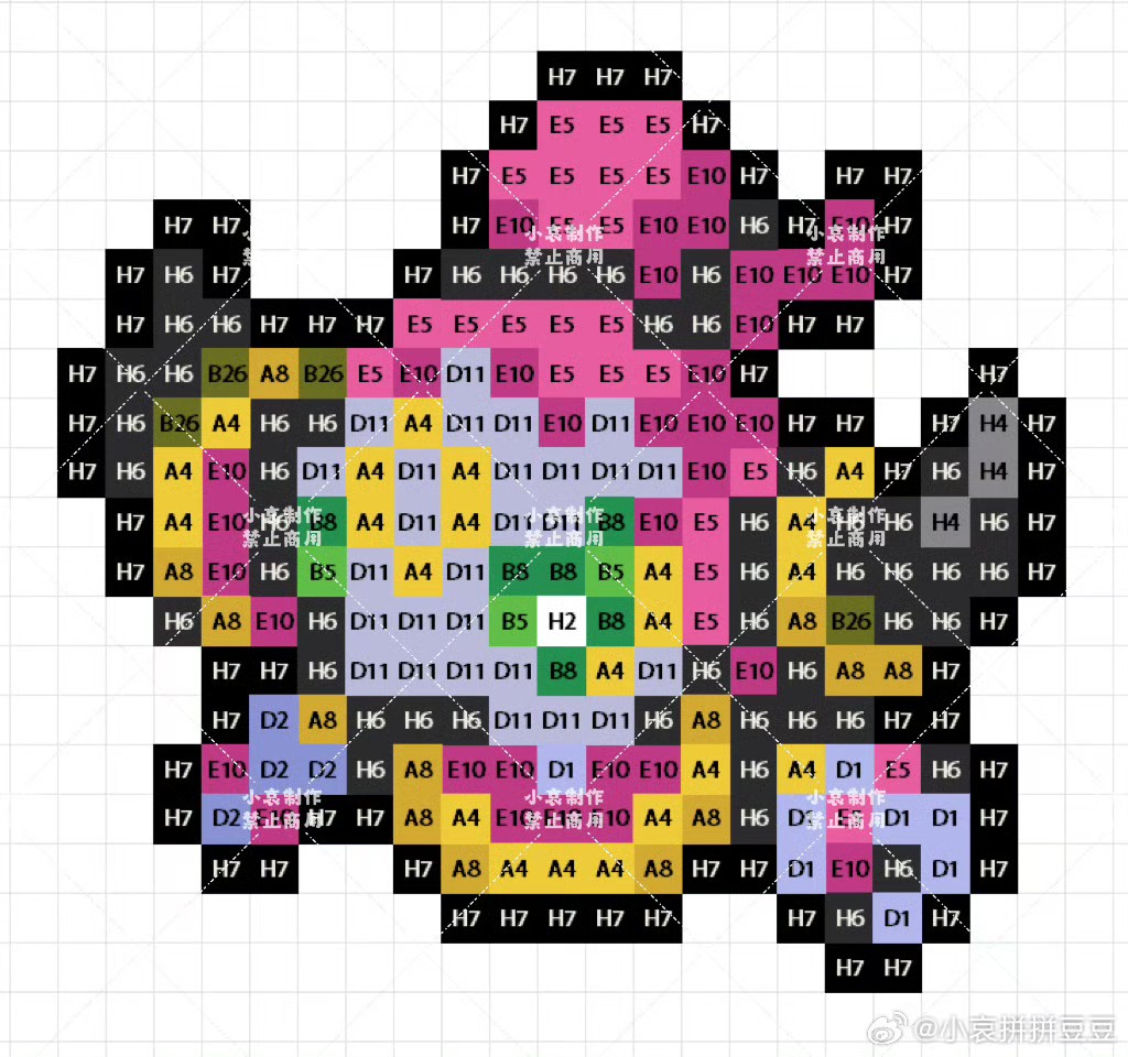 宝可梦拼豆图纸 第六代72只（色号Mard）