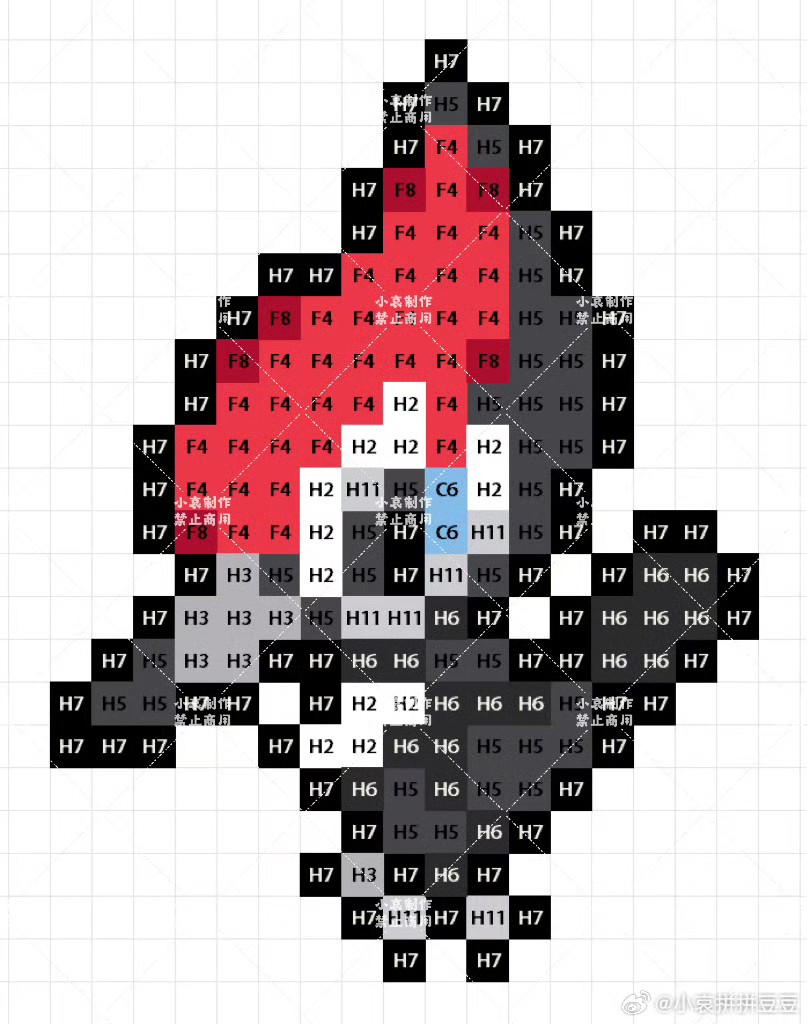 宝可梦拼豆图纸 第七代88只（色号Mard）