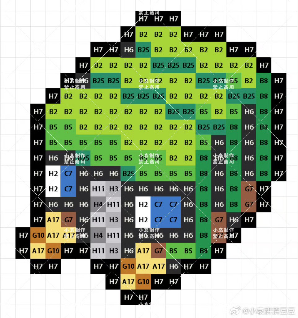 宝可梦拼豆图纸 第七代88只（色号Mard）