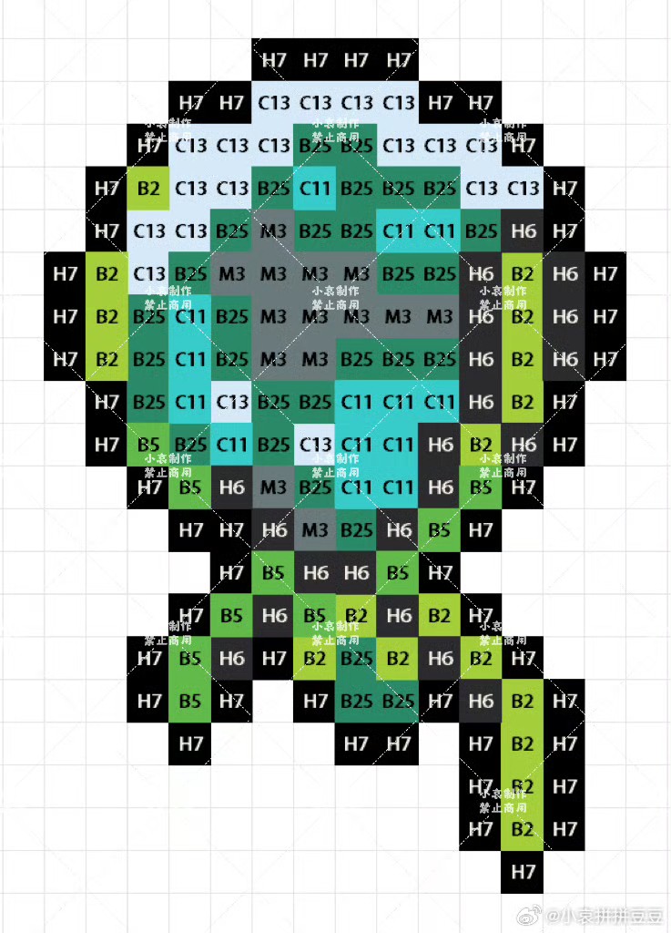 宝可梦拼豆图纸 第七代88只（色号Mard）