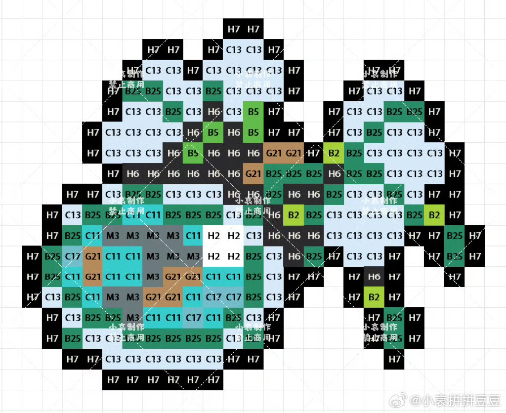 宝可梦拼豆图纸 第七代88只（色号Mard）