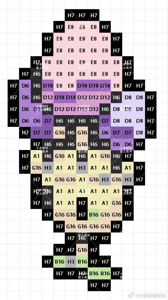宝可梦拼豆图纸 第七代88只（色号Mard）