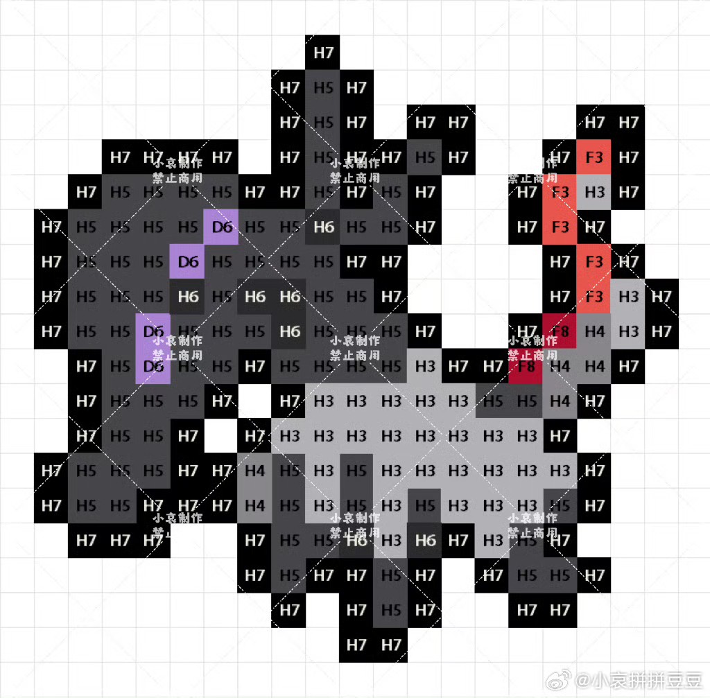 宝可梦拼豆图纸 第七代88只（色号Mard）