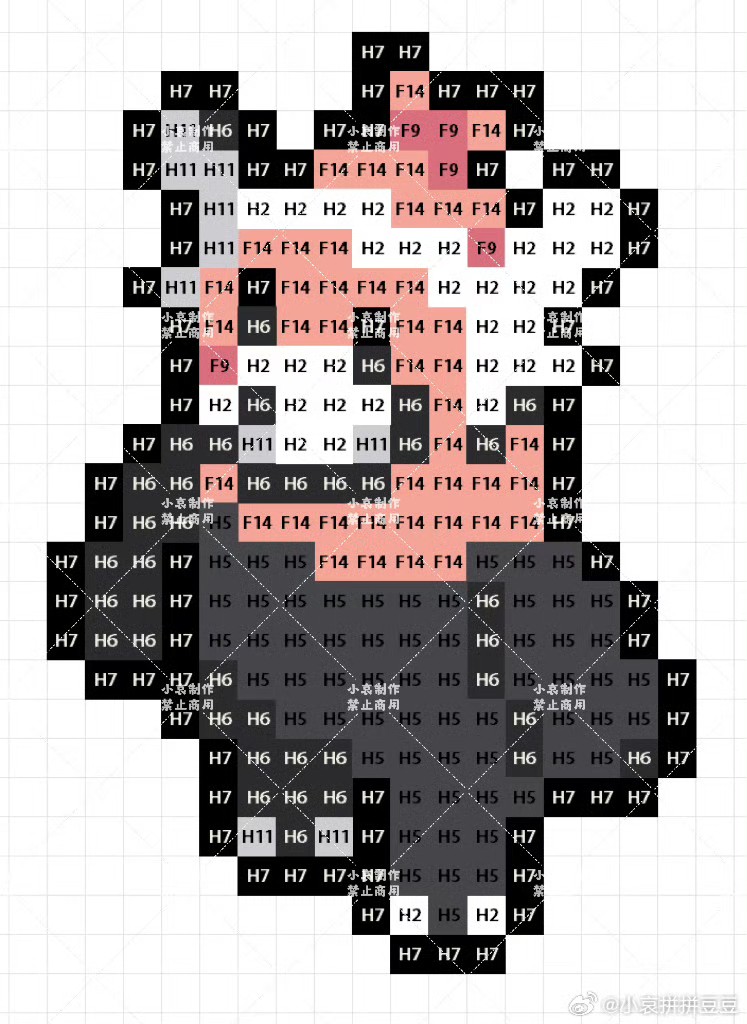 宝可梦拼豆图纸 第七代88只（色号Mard）