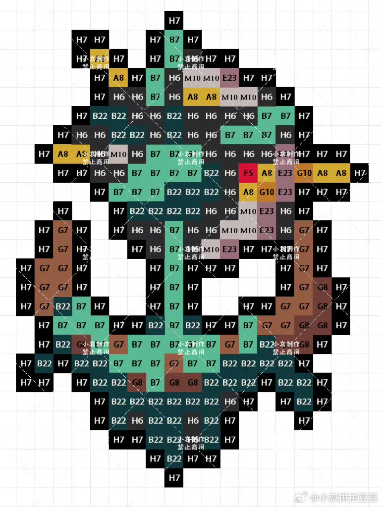 宝可梦拼豆图纸 第七代88只（色号Mard）