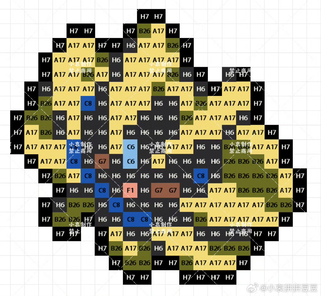 宝可梦拼豆图纸 第七代88只（色号Mard）