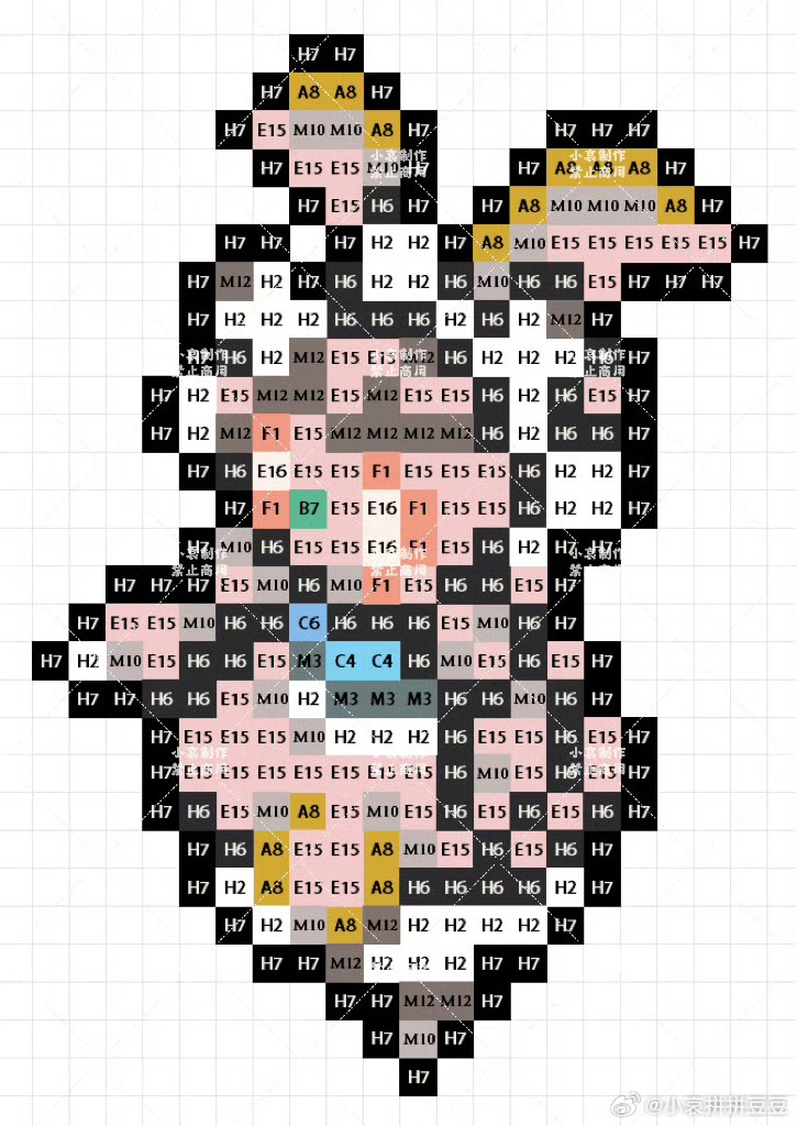 宝可梦拼豆图纸 第七代88只（色号Mard）