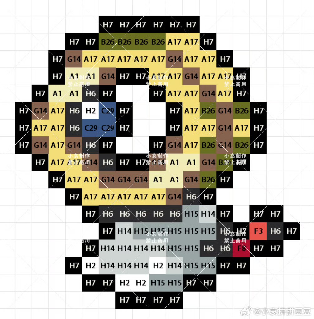 宝可梦拼豆图纸 第七代88只（色号Mard）