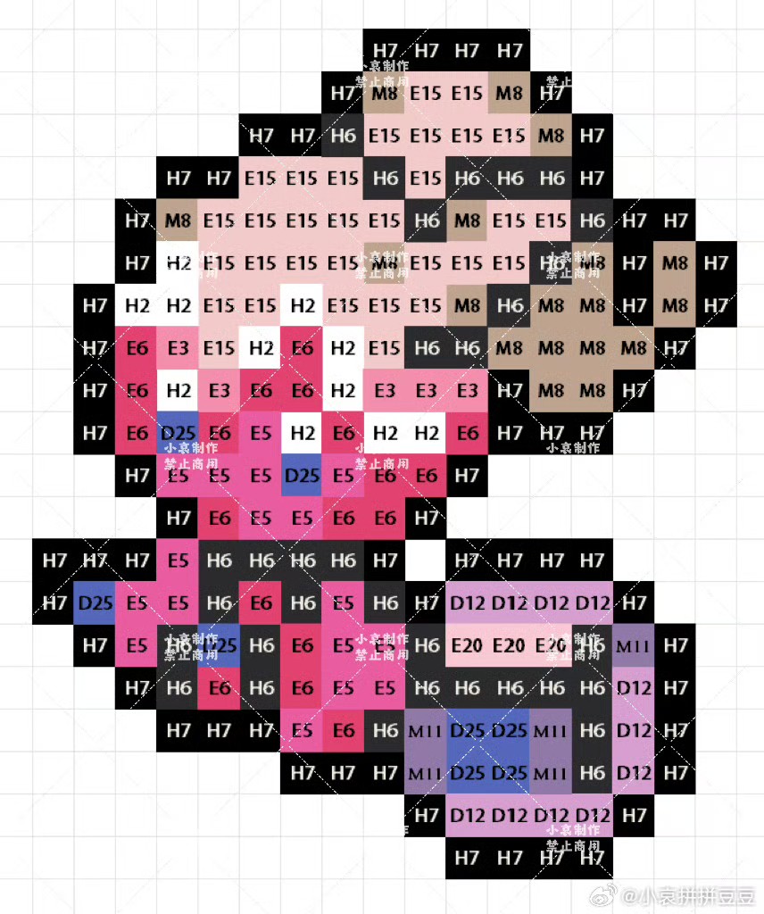 宝可梦拼豆图纸 第九代120只（色号Mard）