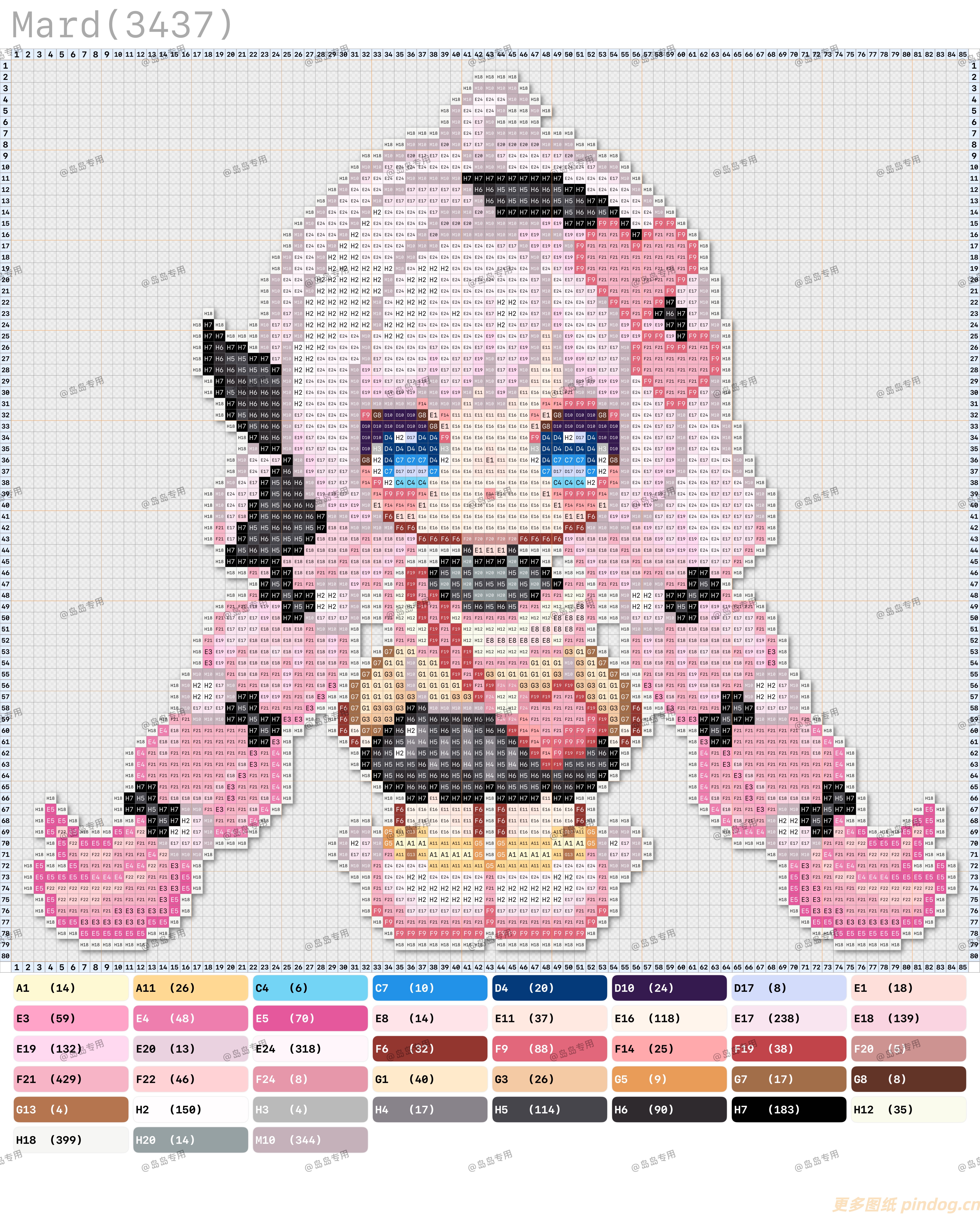 王者荣耀拼豆图纸女英雄 西藤海岛设计