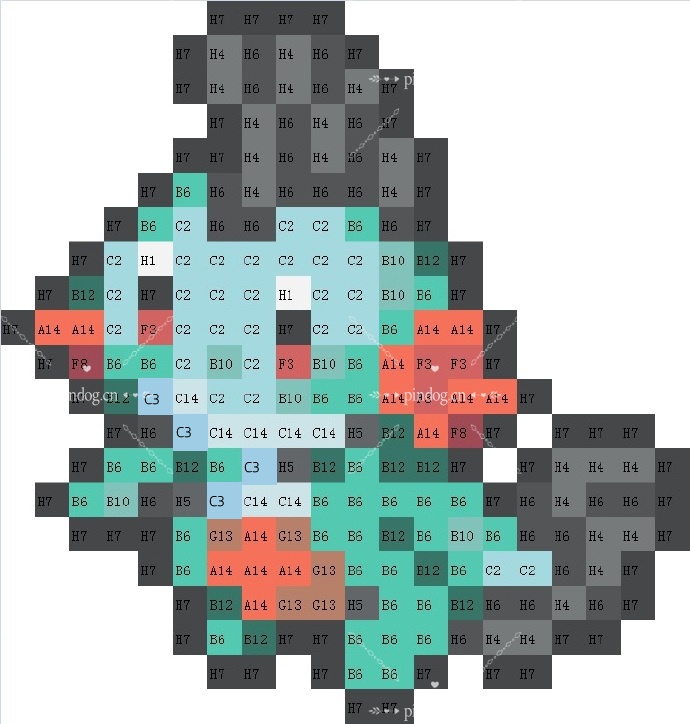 宝可梦拼豆图纸 第三代135只（色号Mard）