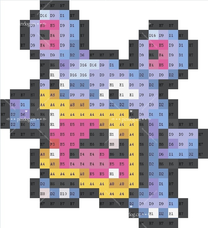 宝可梦拼豆图纸 第三代135只（色号Mard）