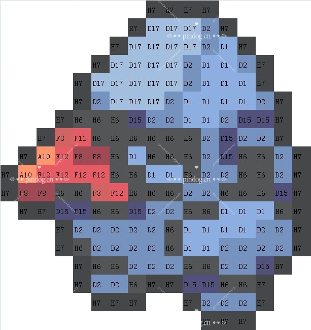 宝可梦拼豆图纸 第三代135只（色号Mard）