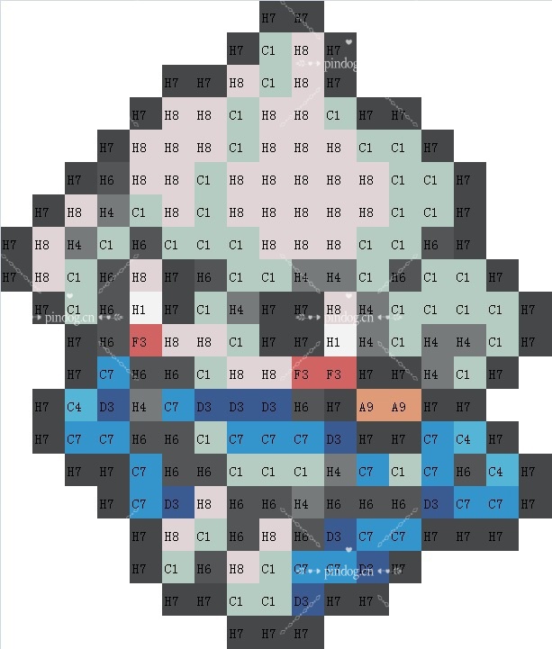 宝可梦拼豆图纸 第三代135只（色号Mard）