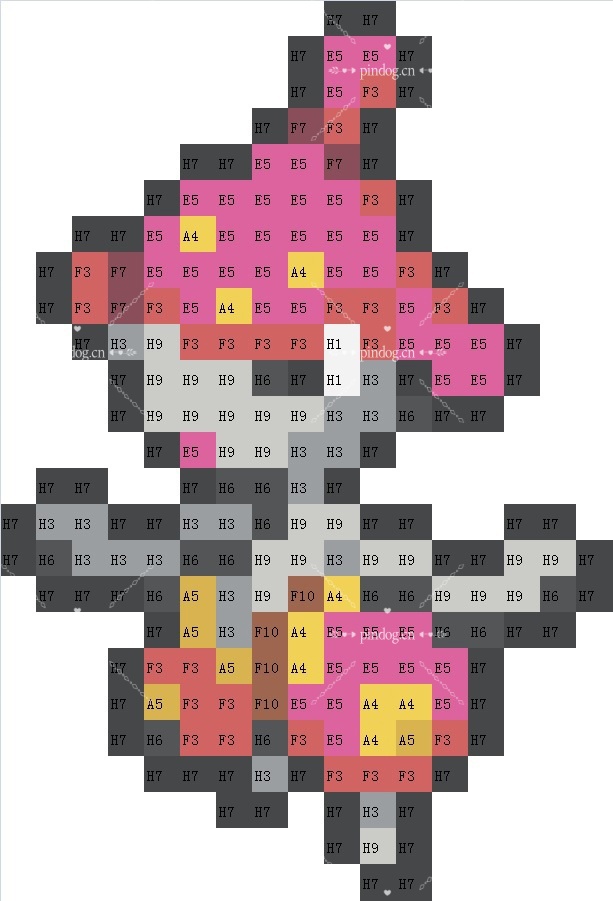 宝可梦拼豆图纸 第三代135只（色号Mard）