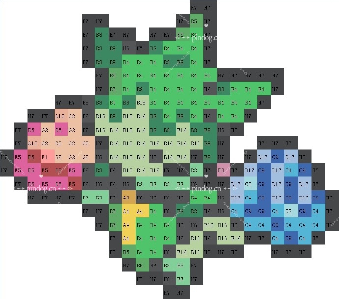 宝可梦拼豆图纸 第三代135只（色号Mard）