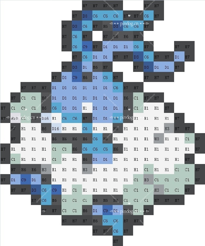 宝可梦拼豆图纸 第三代135只（色号Mard）